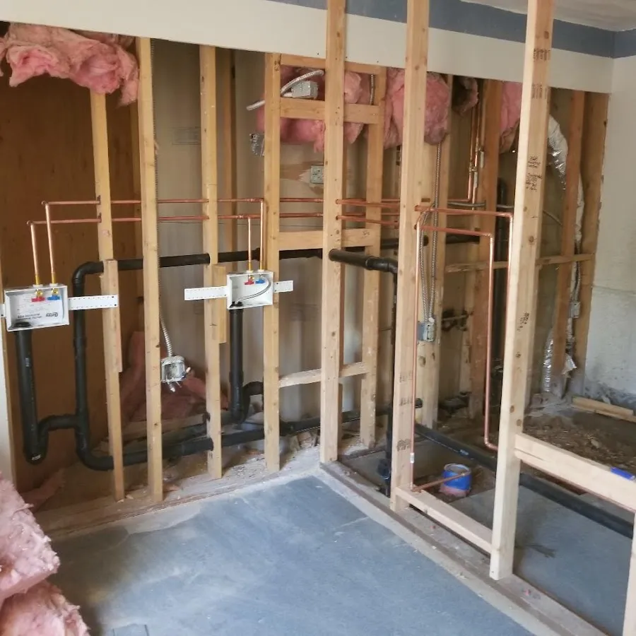Copper pipe rough-in and plumbing installation in Helena